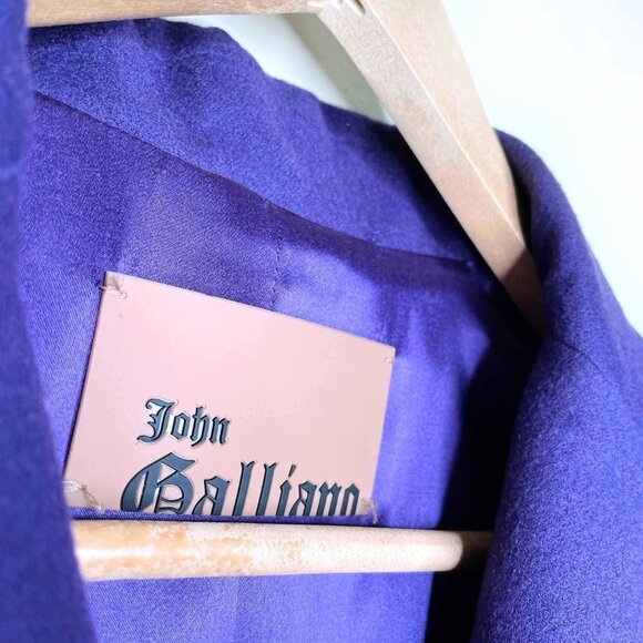 john galliano 00's purple wool skirt suit - size 6 - Picture 2 of 13